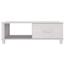 Table basse HAMAR Blanc 100x55x35 cm Bois massif de pin 630819630819