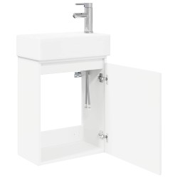 Meuble de salle de bain avec robinet Blanc 45,5 x 22,5 x 84 cm 630825630825