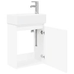 Meuble de salle de bain avec robinet Blanc 45,5 x 22,5 x 84 cm 630826630826