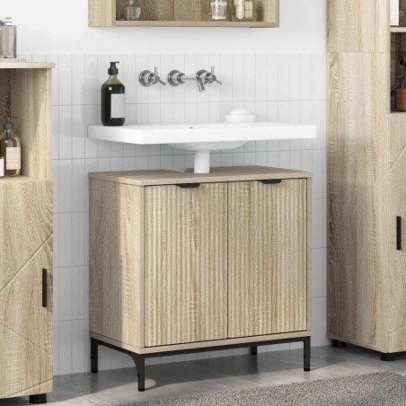 Meuble de Lavabo de Salle de Bain avec stockage Chêne Sonoma 630827630827