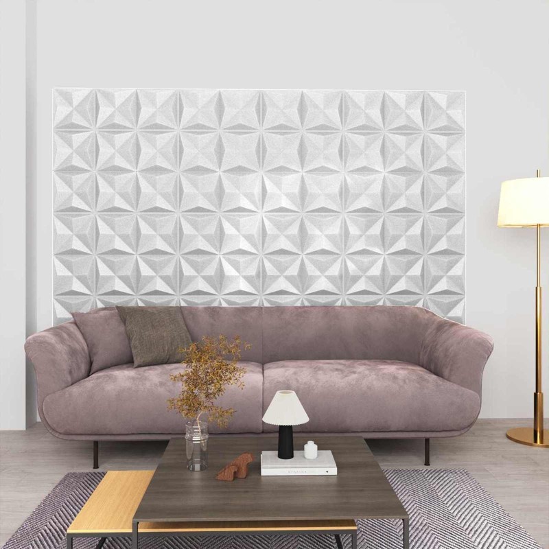 Panneaux muraux 12 pcs Blanc Origami 50 x 50 cm Mousse XPS 630828630828
