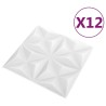 Panneaux muraux 12 pcs Blanc Origami 50 x 50 cm Mousse XPS 630828630828