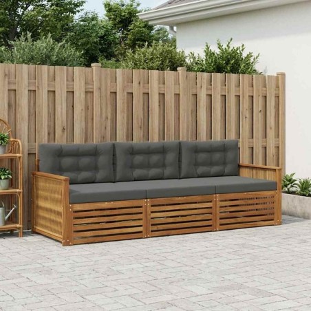 Ensemble de canapés d'extérieur 3 pcs Naturel et Anthracite 630838630838