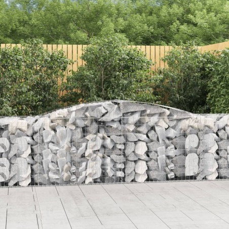 Paniers à gabions arqués 4 pcs 400x50x80/100 cm Fer galvanisé 630841630841