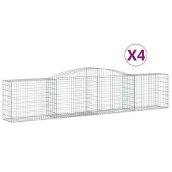 Paniers à gabions arqués 4 pcs 400x50x80/100 cm Fer galvanisé 630841630841