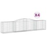 Paniers à gabions arqués 4 pcs 400x50x80/100 cm Fer galvanisé 630841630841