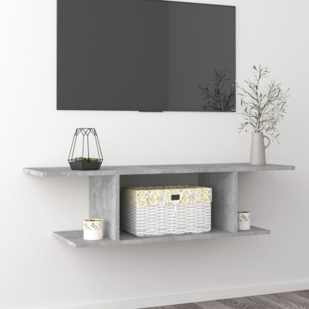 Meuble TV mural Gris béton 103x30x26,5 cm 630843630843