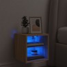 Meuble TV mural avec lumières LED chêne sonoma 30x28,5x30 cm 630848630848