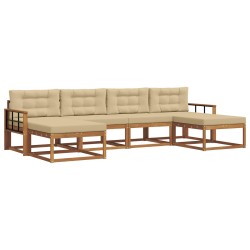 Ensemble de canapés d'extérieur 6 pcs Naturel et Beige 630854630854