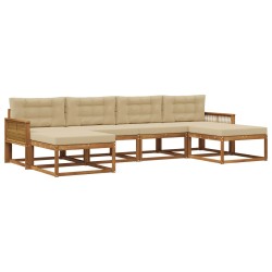 Ensemble de canapés d'extérieur 6 pcs Naturel et Beige 630855630855