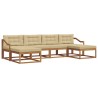 Ensemble de canapés d'extérieur 6 pcs Naturel et Beige 630856630856