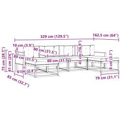 Ensemble de canapés d'extérieur 6 pcs Naturel et Beige 630857630857