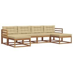 Ensemble de canapés d'extérieur 6 pcs Naturel et Beige 630859630859