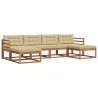 Ensemble de canapés d'extérieur 6 pcs Naturel et Beige 630859630859