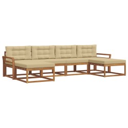 Ensemble de canapés d'extérieur 6 pcs Naturel et Beige 630860630860