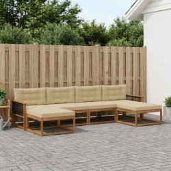 Ensemble de canapés d'extérieur 6 pcs Naturel et Beige 630861630861