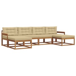 Ensemble de canapés d'extérieur 6 pcs Naturel et Beige 630872630872