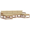 Ensemble de canapés d'extérieur 6 pcs Naturel et Beige 630872630872