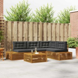 Ensemble de canapés d'extérieur 5 Pièce Naturel et Anthracite 630873630873