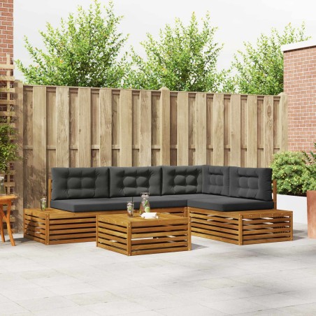 Ensemble de canapés d'extérieur 5 Pièce Naturel et Anthracite 630873630873