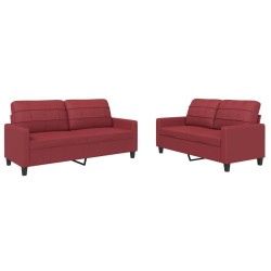 Ensemble de canapés 2 pcs et coussins Rouge bordeaux Similicuir 630875630875