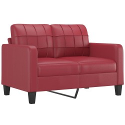 Ensemble de canapés 2 pcs et coussins Rouge bordeaux Similicuir 630875630875