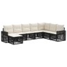 Ensemble de canapé de jardin 8 pcs Noir et blanc crème 630880630880