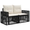 Ensemble de canapé de jardin 8 pcs Noir et blanc crème 630880630880