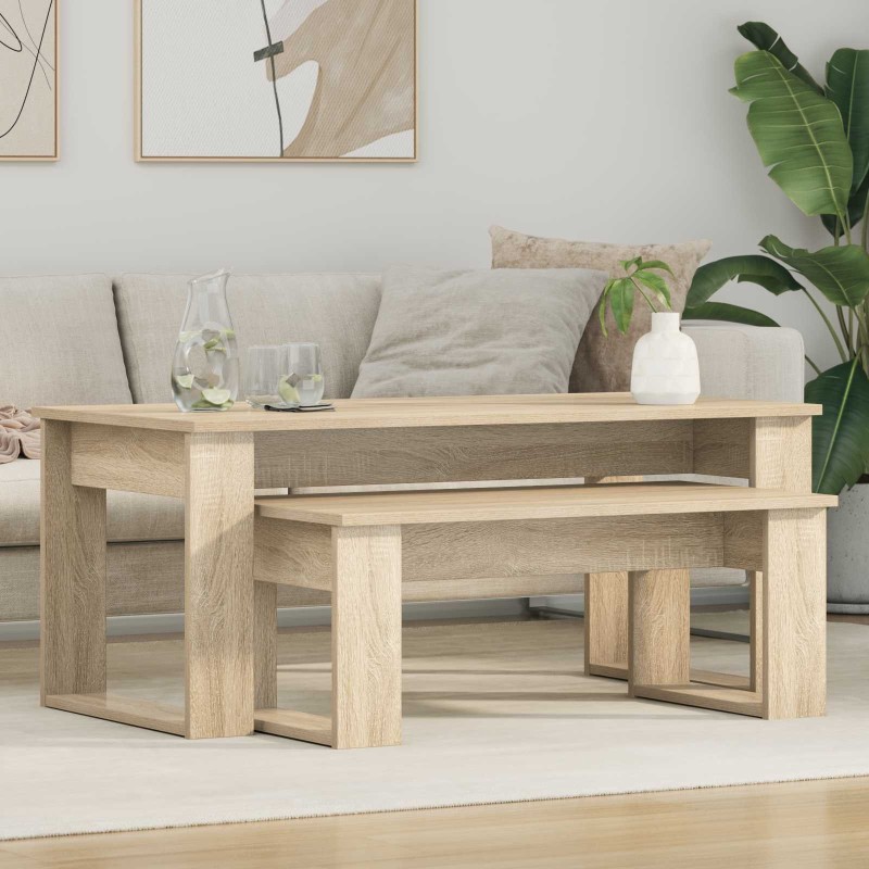 Ensemble de tables basses 2 pcs Chêne Sonoma Bois d'ingénierie 630881630881