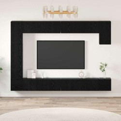 Ensemble meuble TV 9 pcs Chêne noir Bois d'ingénierie 630882630882