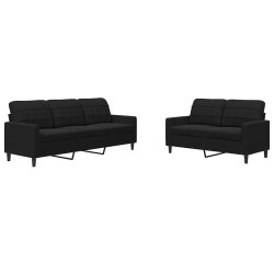 Ensemble de canapés 2 pcs avec coussins Noir Velours 630888630888