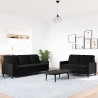Ensemble de canapés 2 pcs avec coussins Noir Velours 630888630888