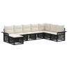 Ensemble de canapé de jardin 8 pcs Noir polyrotin 630890630890