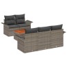 Ensemble de canapé de jardin avec stockage 6 pcs Gris polyrotin 630891630891