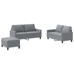 Ensemble de canapés 3 pcs avec coussins Gris clair Tissu 630892630892