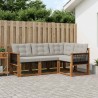 Ensemble de canapés d'extérieur 4 pcs Naturel et gris clair 630897630897