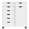Cabinet roulant Blanc 63,5 x 39 x 65,5 cm Bois de Pin Massif 630899630899