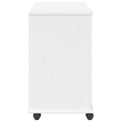 Cabinet roulant Blanc 63,5 x 39 x 65,5 cm Bois de Pin Massif 630899630899