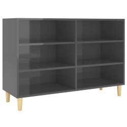 Buffet Gris brillant 103,5x35x70 cm bois d'ingénierie 630903630903