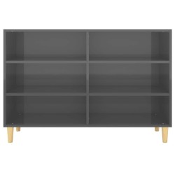 Buffet Gris brillant 103,5x35x70 cm bois d'ingénierie 630903630903