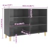 Buffet Gris brillant 103,5x35x70 cm bois d'ingénierie 630903630903