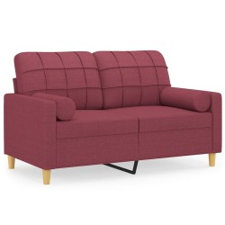 Canapé 2 places avec oreillers bordeaux 120 cm tissu 630921630921