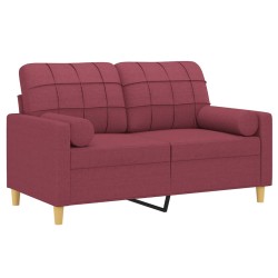 Canapé 2 places avec oreillers bordeaux 120 cm tissu 630921630921