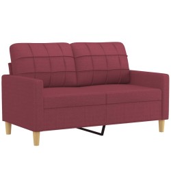 Canapé 2 places avec oreillers bordeaux 120 cm tissu 630921630921