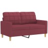 Canapé 2 places avec oreillers bordeaux 120 cm tissu 630921630921