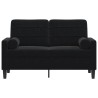 Canapé 2 places avec oreillers décoratifs noir 120 cm velours 630922630922
