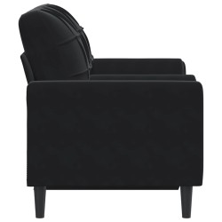Canapé 2 places avec oreillers décoratifs noir 120 cm velours 630922630922