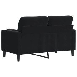 Canapé 2 places avec oreillers décoratifs noir 120 cm velours 630922630922