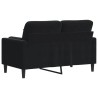 Canapé 2 places avec oreillers décoratifs noir 120 cm velours 630922630922