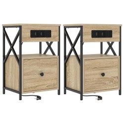 Cabinet de chevet 2 pcs Chêne Sonoma 40 x 31 x 60 cm 630924630924